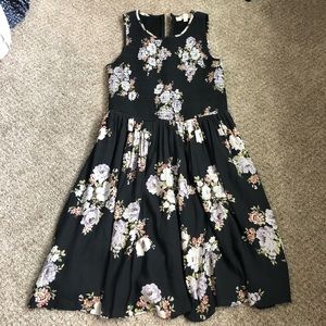 Loft floral fit and flare dress